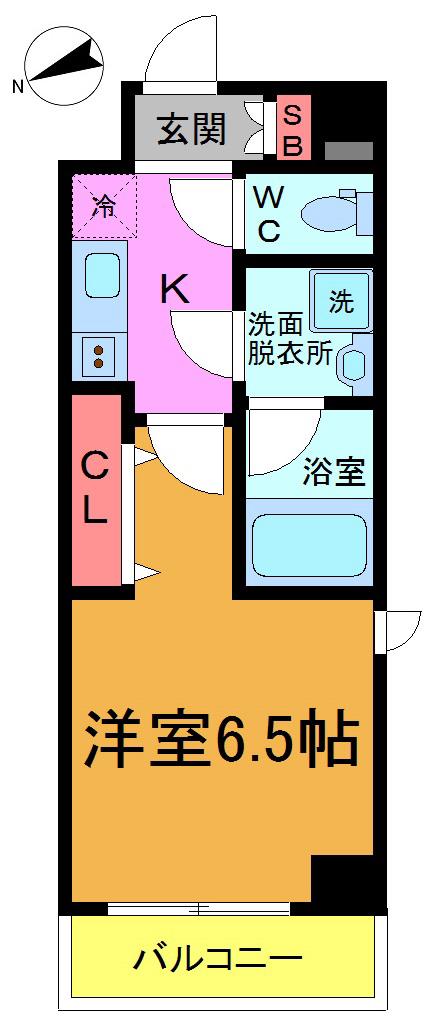 SーFORT西船橋LIBRE(1K/5階)の間取り写真