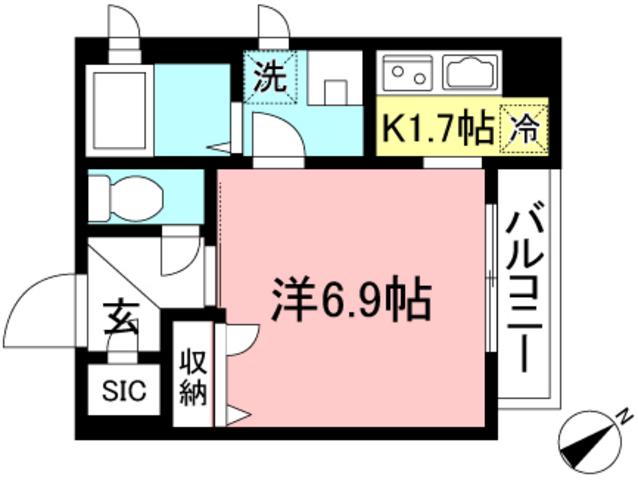 SATIS VITA(1K/3階)の間取り写真