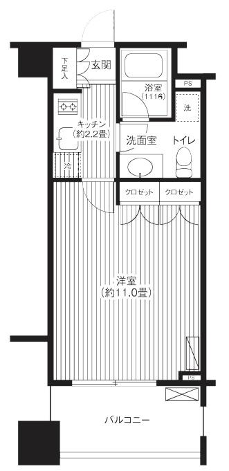 グランハイツ代々木(1K/7階)の間取り写真