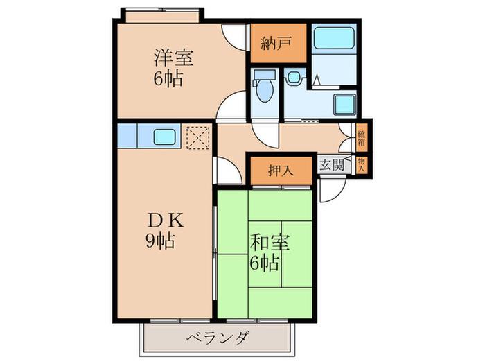 コンフォール鳴滝(2DK/2階)の間取り写真