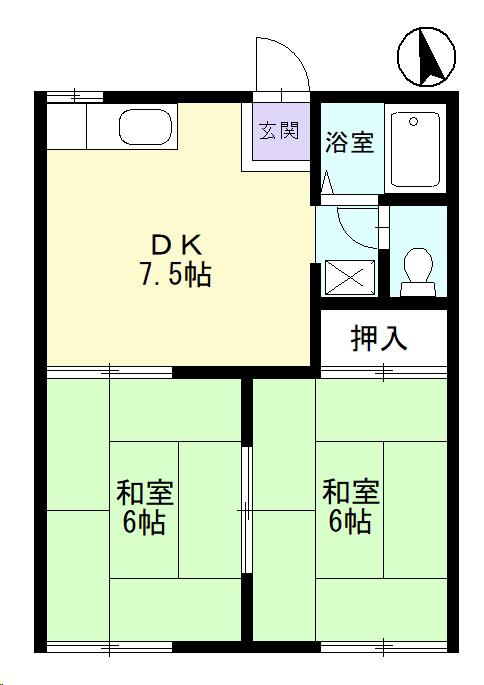 フォーブル恵(2DK/1階)の間取り写真