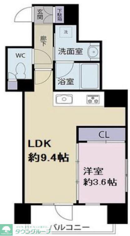 フェローネ入谷(1LDK/3階)の間取り写真