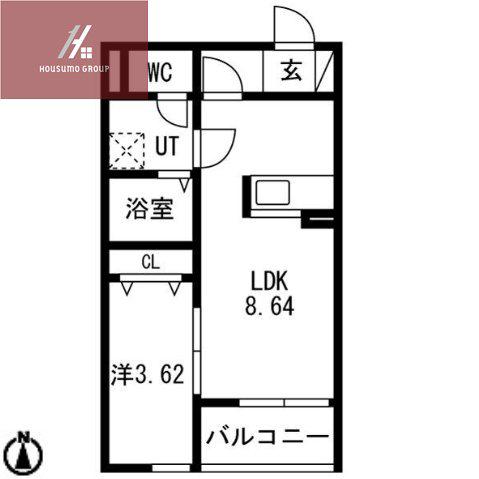 FSTYLE東大阪本庄2号館(1LDK/1階)の間取り写真