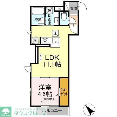 DBLESS鶴見市場(1LDK/3階)の間取り写真