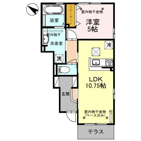 LIEVRE(1LDK/1階)の間取り写真