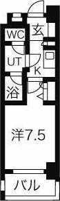 MELIV鶴舞(1K/13階)の間取り写真