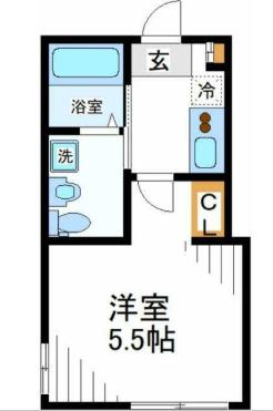 セントラルヒルズ横浜山手(1K/1階)の間取り写真