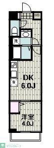 レオーネ宮崎台(1DK/4階)の間取り写真