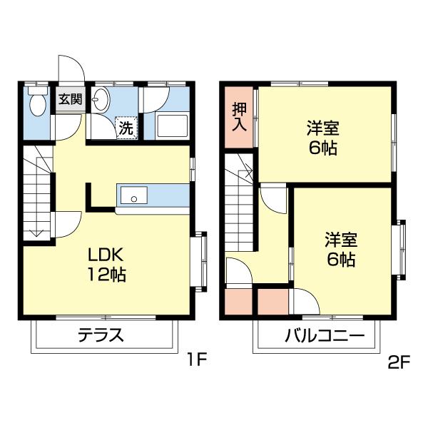 プライマリー植木(2LDK/1階)の間取り写真