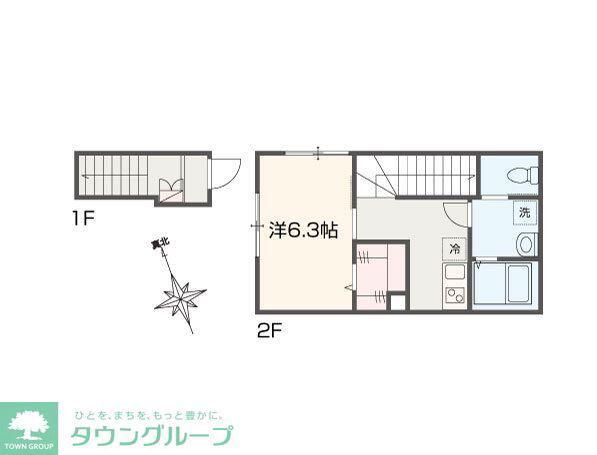MELLAS和泉多摩川(1K/2階)の間取り写真