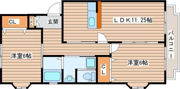 プログレール落合壱(2LDK/2階)の間取り写真