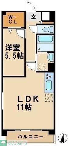 ヴェル エトアルII(1LDK/1階)の間取り写真