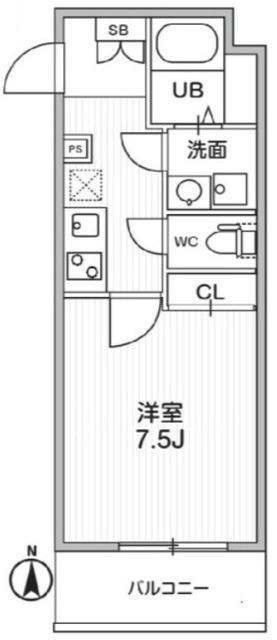THE PALMS MUSE 新江古田(1K/2階)の間取り写真
