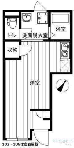 イクシオ下丸子(ワンルーム/1階)の間取り写真