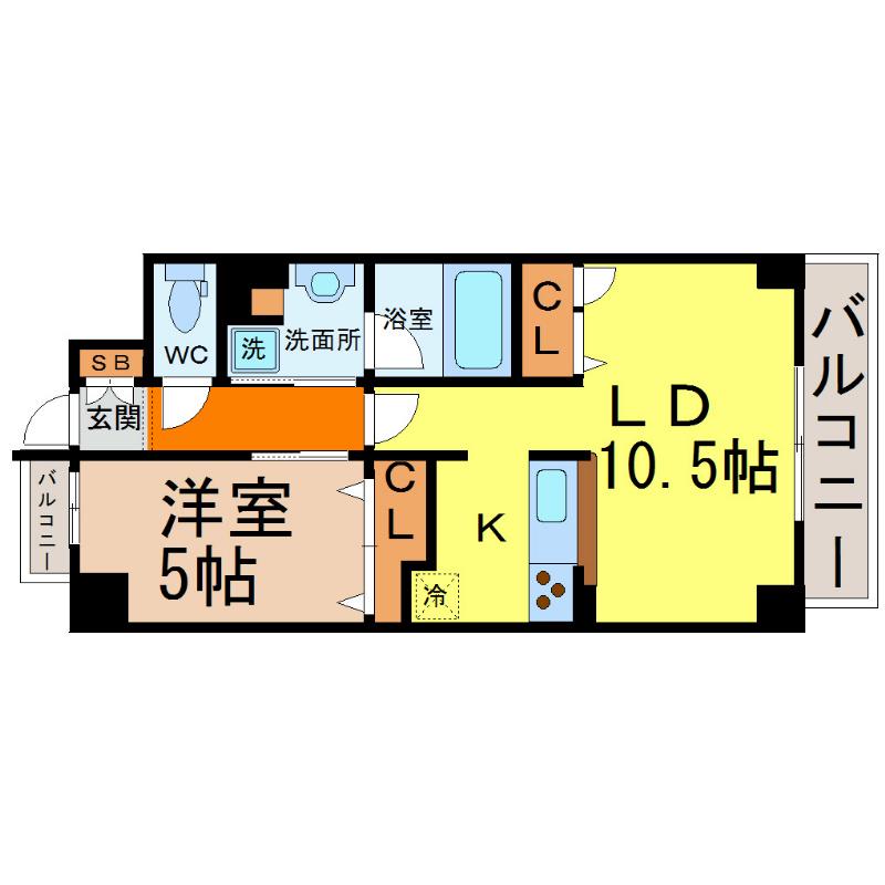 アトリエール(1LDK/4階)の間取り写真