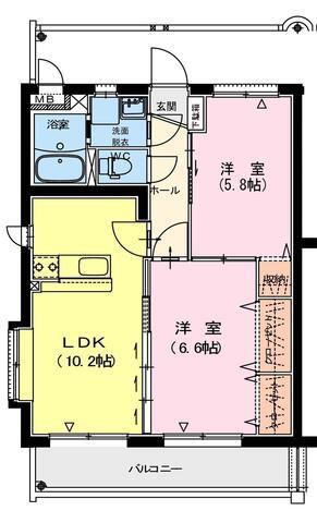アイリー・ガーデン(2LDK/1階)の間取り写真