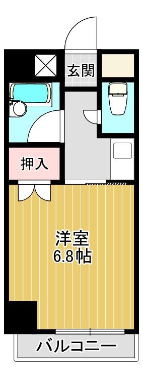 メゾン楠(1K/4階)の間取り写真