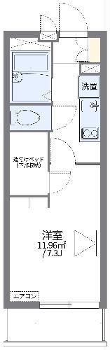 レオパレスフォレ流山(1K/3階)の間取り写真
