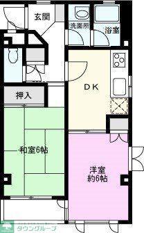ビラ284(2DK/3階)の間取り写真