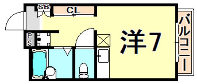 わいわいハイツ(ワンルーム/1階)の間取り写真