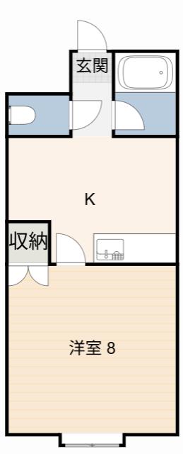 リバーサイドハウス(1K/2階)の間取り写真
