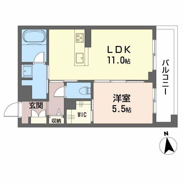シャーメゾン上野(1LDK/2階)の間取り写真