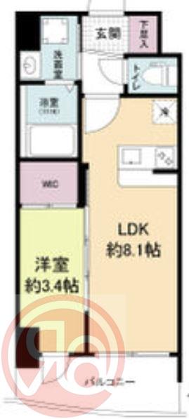 セレニテ九条リアン(1LDK/10階)の間取り写真