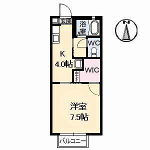 コーポラスツチヤ(1K/1階)の間取り写真