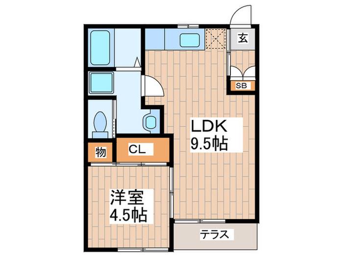 熊沢第2コーポ(1LDK/1階)の間取り写真