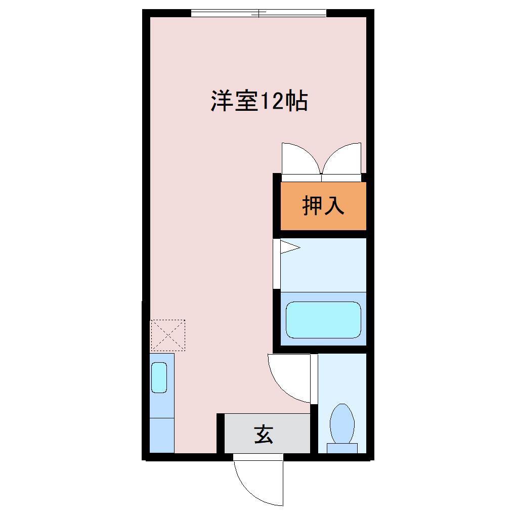 平成第二コーポ(ワンルーム/2階)の間取り写真