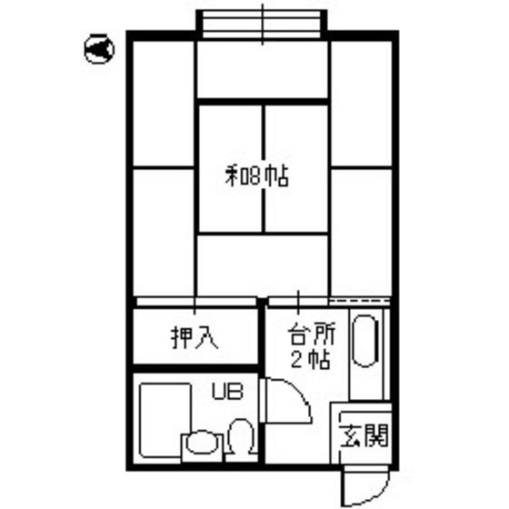 ライトハウス(1K/1階)の間取り写真