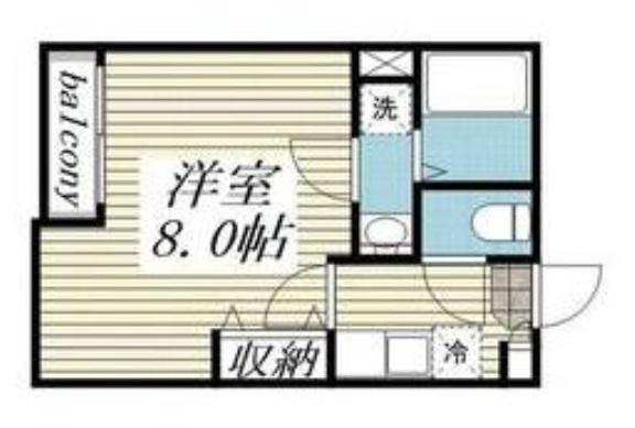 クレフラスト泉中央駅東(1K/2階)の間取り写真