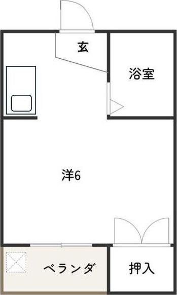 JⅡビル(ワンルーム/2階)の間取り写真
