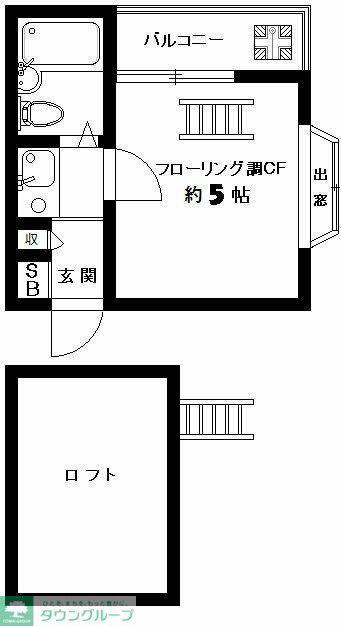 PASTEL綱島東(1K/2階)の間取り写真