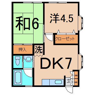 エステート・ピアHT(2DK/2階)の間取り写真