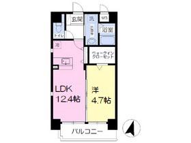 ステラ白山(1LDK/8階)の間取り写真