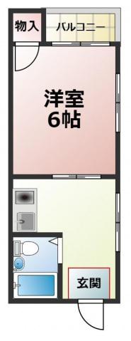 MOX諏訪(1K/2階)の間取り写真