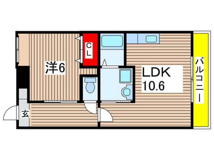 プランドールIII(1LDK/3階)の間取り写真
