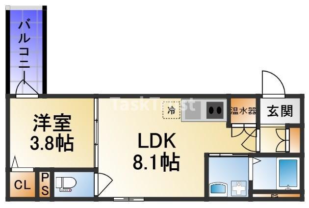 F ASECIA BEID(1LDK/3階)の間取り写真