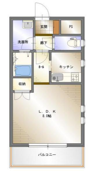 IDEALVIDA芳川(ワンルーム/4階)の間取り写真
