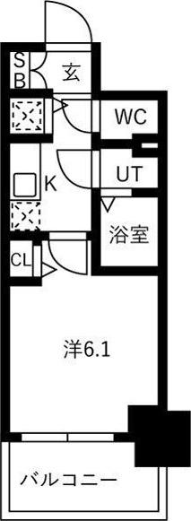 プレサンス新大阪ザシティ(1K/8階)の間取り写真