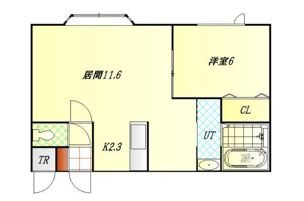 リシェヌ(1LDK/2階)の間取り写真