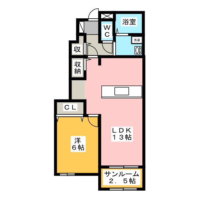 クラールハイムII(1LDK/1階)の間取り写真