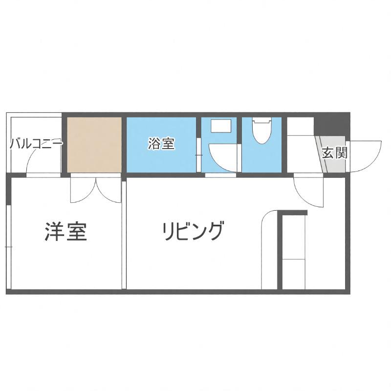 パークサイドクリスタル(1DK/4階)の間取り写真
