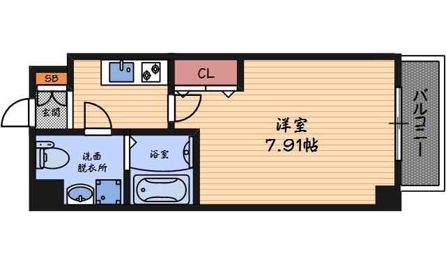 ウィンズコート西梅田Ⅱ(1K/3階)の間取り写真