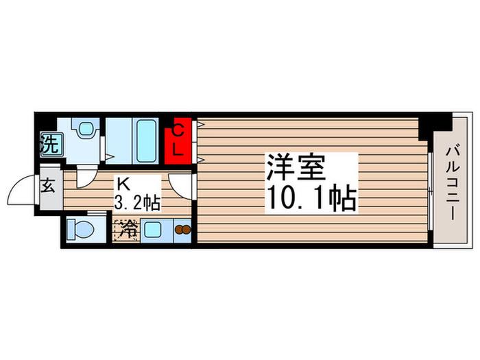コモン西葛西(1K/2階)の間取り写真