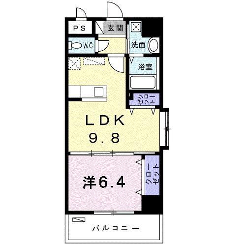 コーラルストーン泊(1LDK/6階)の間取り写真
