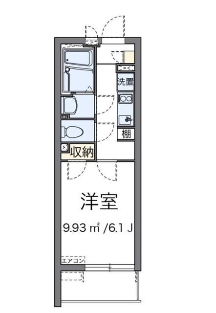 クレイノグリーンメゾン(1K/3階)の間取り写真