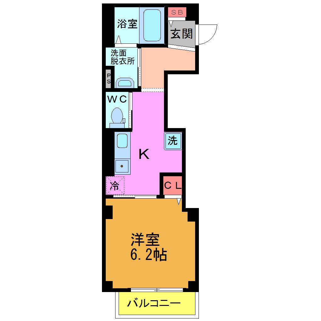 グリーンロード東陽(1K/4階)の間取り写真