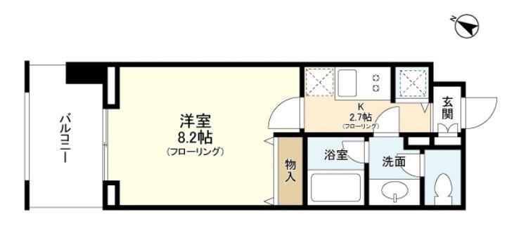 プロスペクト東雲橋(1K/8階)の間取り写真